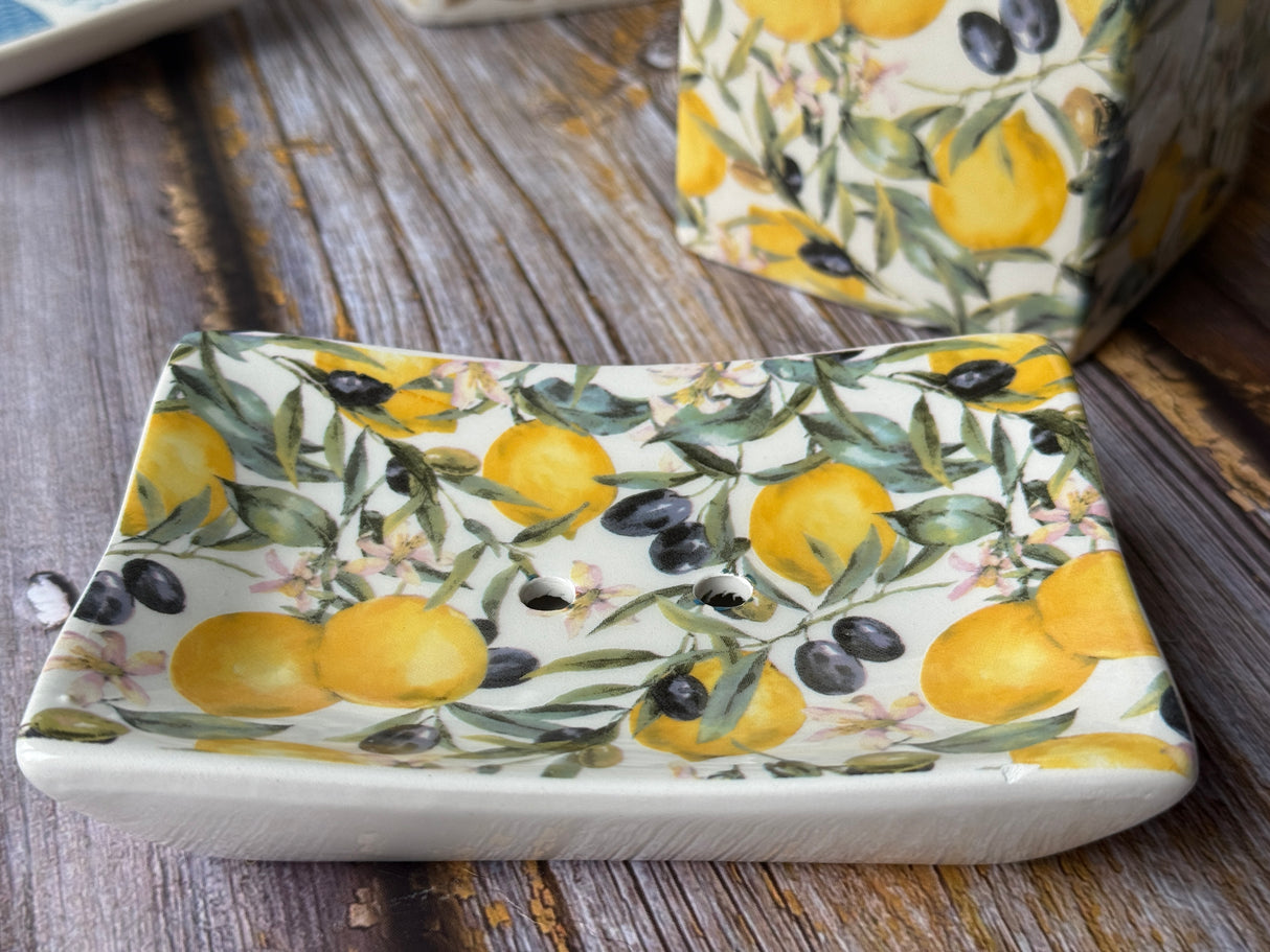 "Lemons" - Ceramic Soap Dish