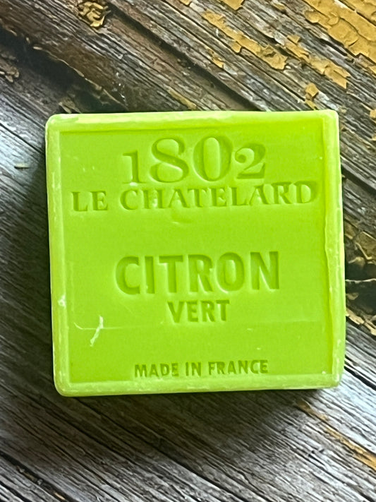 Lime Marseille Soap, 72% Coconut, Olive and Almond Oil, 100g | PALM FREE