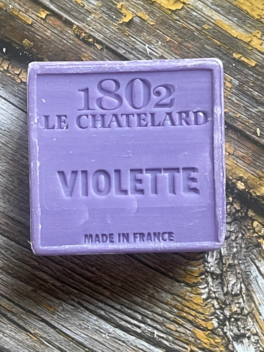 Violet Marseille Soap, 72% Coconut, Olive and Almond Oil, 100g |  PALM FREE