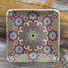 Multi-colour Mosaic Square Soap Dish-Bastide & Olivier-FrenchSoaps