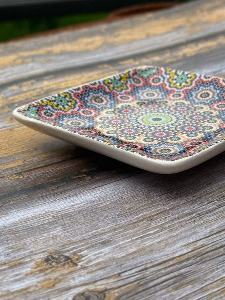 Multi-colour Mosaic Square Soap Dish-Bastide & Olivier-FrenchSoaps