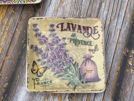 Vintage Lavender Square Soap Dish