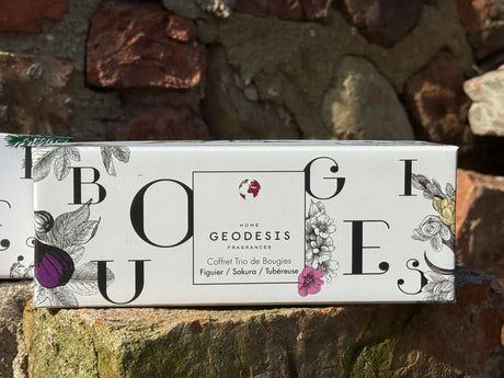 Boxed Candle Trio: Fig, Tuberose, Sakura-GEODESIS-FrenchSoaps