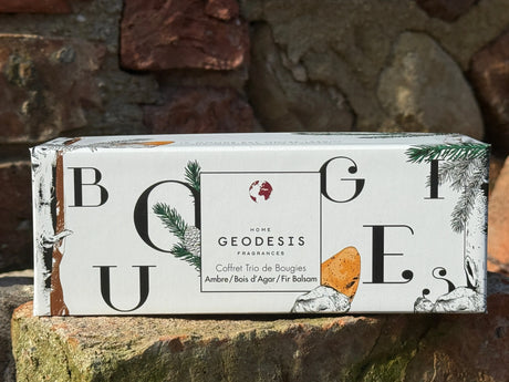 Boxed Candle Trio: Agar Wood (Oud), Amber, Balsam Fir-GEODESIS-FrenchSoaps