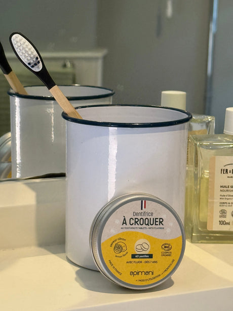 Organic Toothpaste Tablets with Flouride | Lemon | 60 tablets