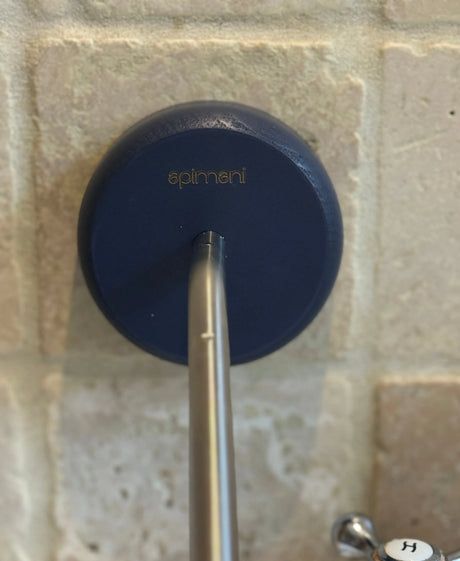 Apimani Rotating Wall Arm & Soap | Navy Blue Beechwood Base
