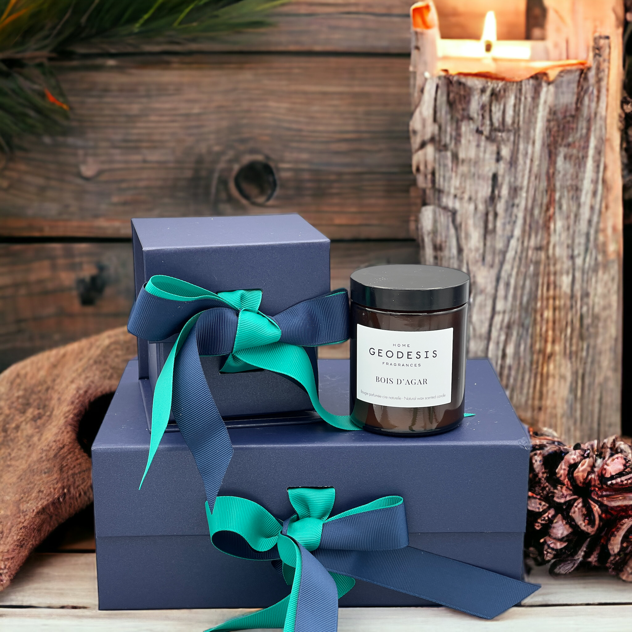 French Navy Blue Gift Box & Ribbons