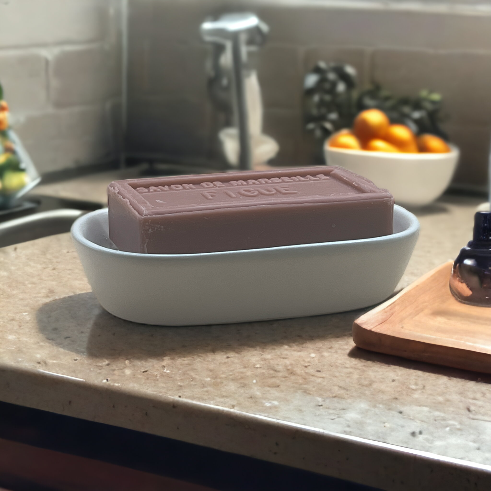 White Ceramic Soap Dish - 0