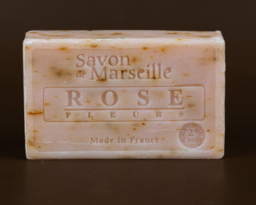 Rose Flower Savon de Provence, enriched with Rose Petals & Sweet Almond Oil | 100g