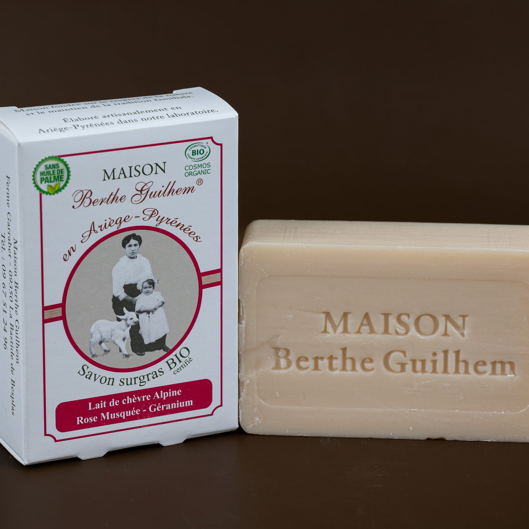 Rose Geranium & Rosehip Oils | Organic Alpine Goat's Milk | 100g