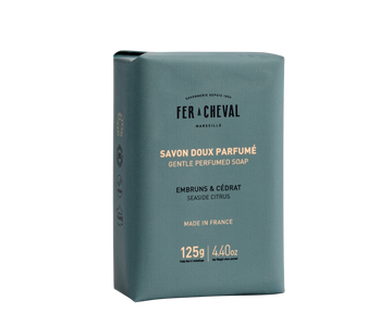 Fer + Cheval soap bar on a white background