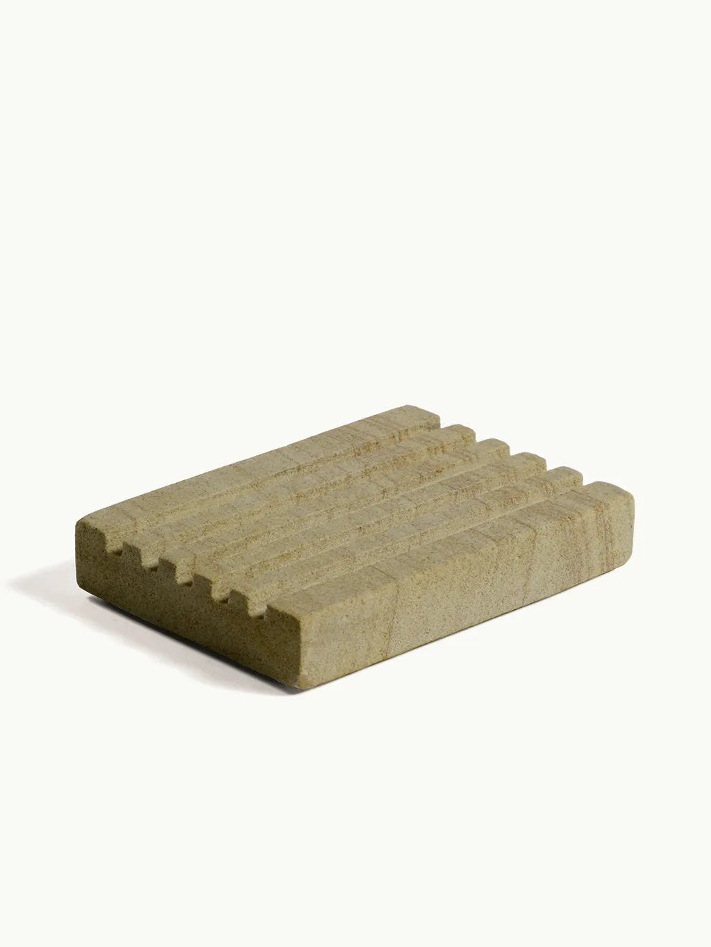 Sandstone-Marble Stoneware Soap Dish-TADÉ PAYS DU LEVANT-FrenchSoaps