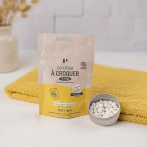 Organic Toothpaste Tablets with Flouride | Lemon | 120 Refill Pouch