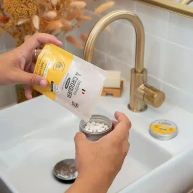 Organic Toothpaste Tablets with Flouride | Lemon | 120 Refill Pouch