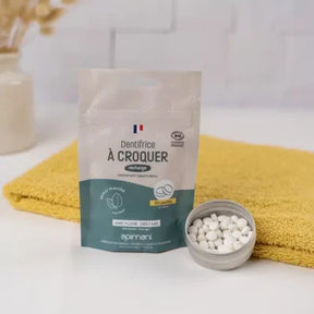 Organic Toothpaste Tablets with Flouride | Mint | 120 Refill Pouch