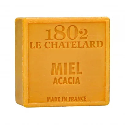 LE CHATELARD 1802 Acacia Honey (Miel)  Marseille Soap, 72% Coconut, Olive and Almond Oil, 100g |  PALM FREE French Soaps UK
