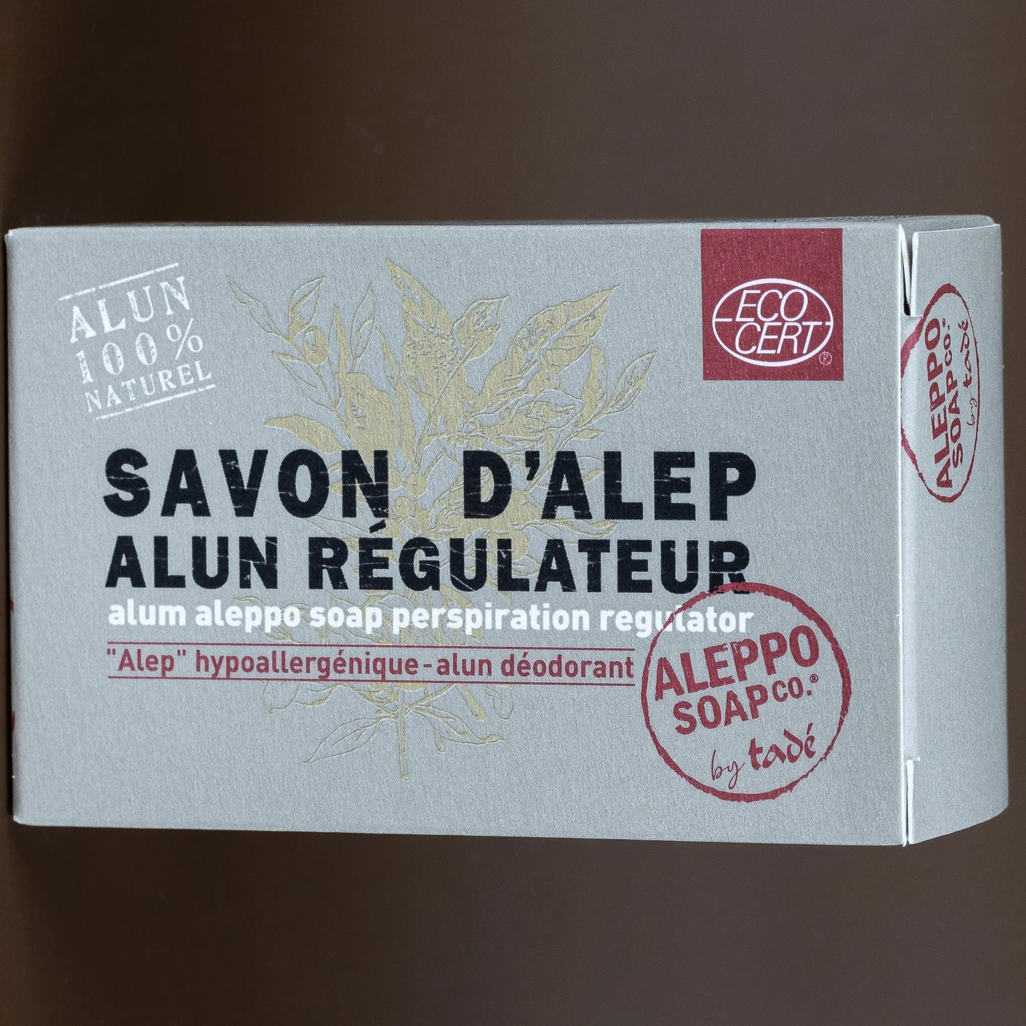 TADÉ PAYS DU LEVANT Aleppo and Alum Deodorising Soap, 150g French Soaps UK