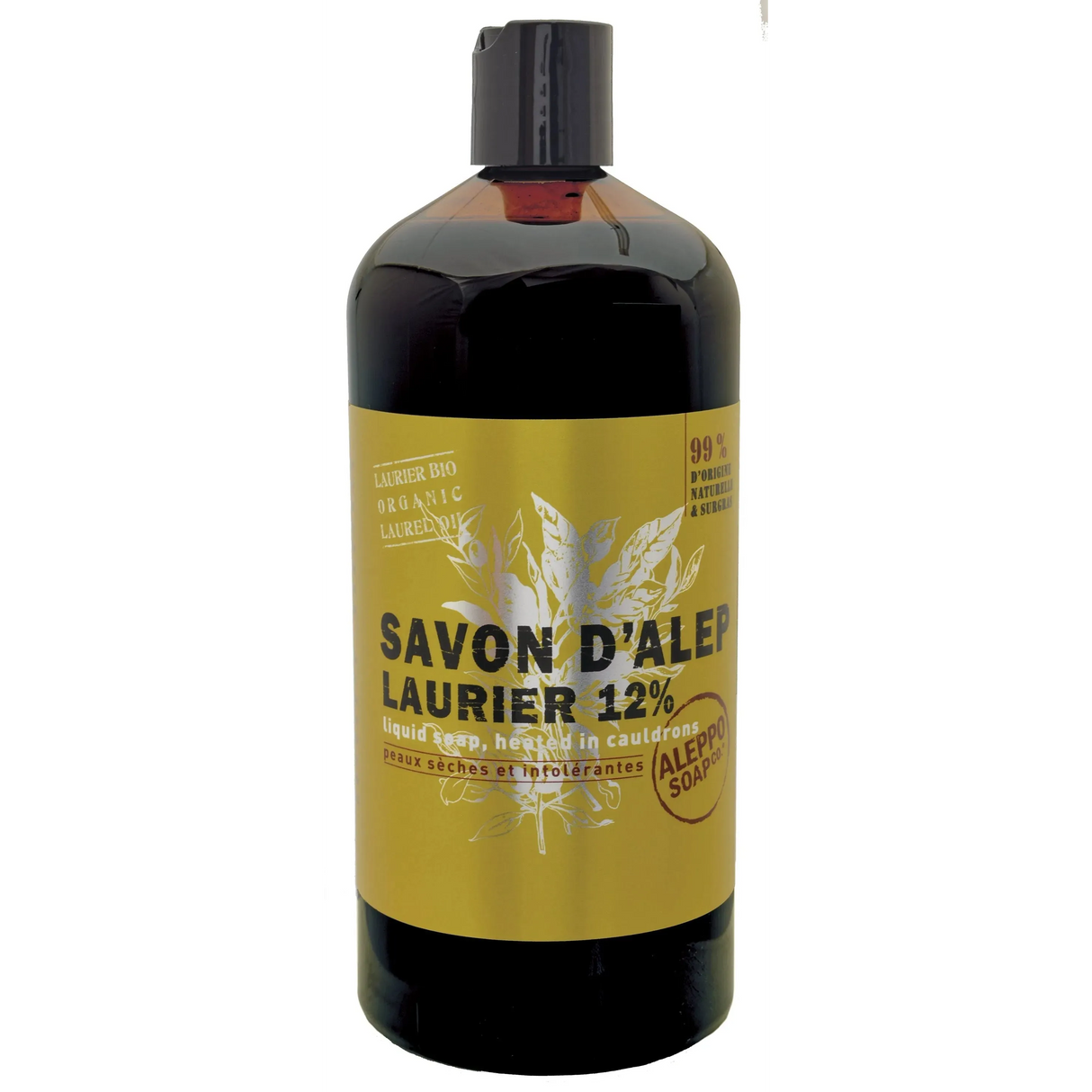 TADÉ PAYS DU LEVANT Aleppo Liquid Soap with 12% Laurel Oil , for Dry and Intolerant Skin | 1ltr French Soaps UK