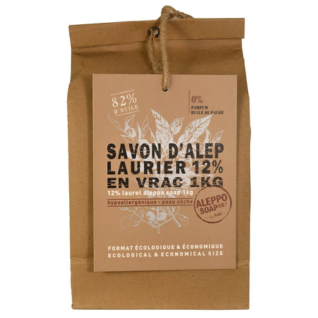 TADÉ PAYS DU LEVANT Aleppo Soap, 12% Laurel Oil for Delicate Skin | 1kg, 4-6 Soaps French Soaps UK
