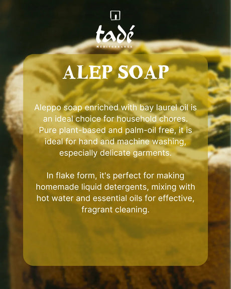 TADÉ PAYS DU LEVANT Aleppo Soap Flakes for Laundry | Laurel Oil | 750g French Soaps UK