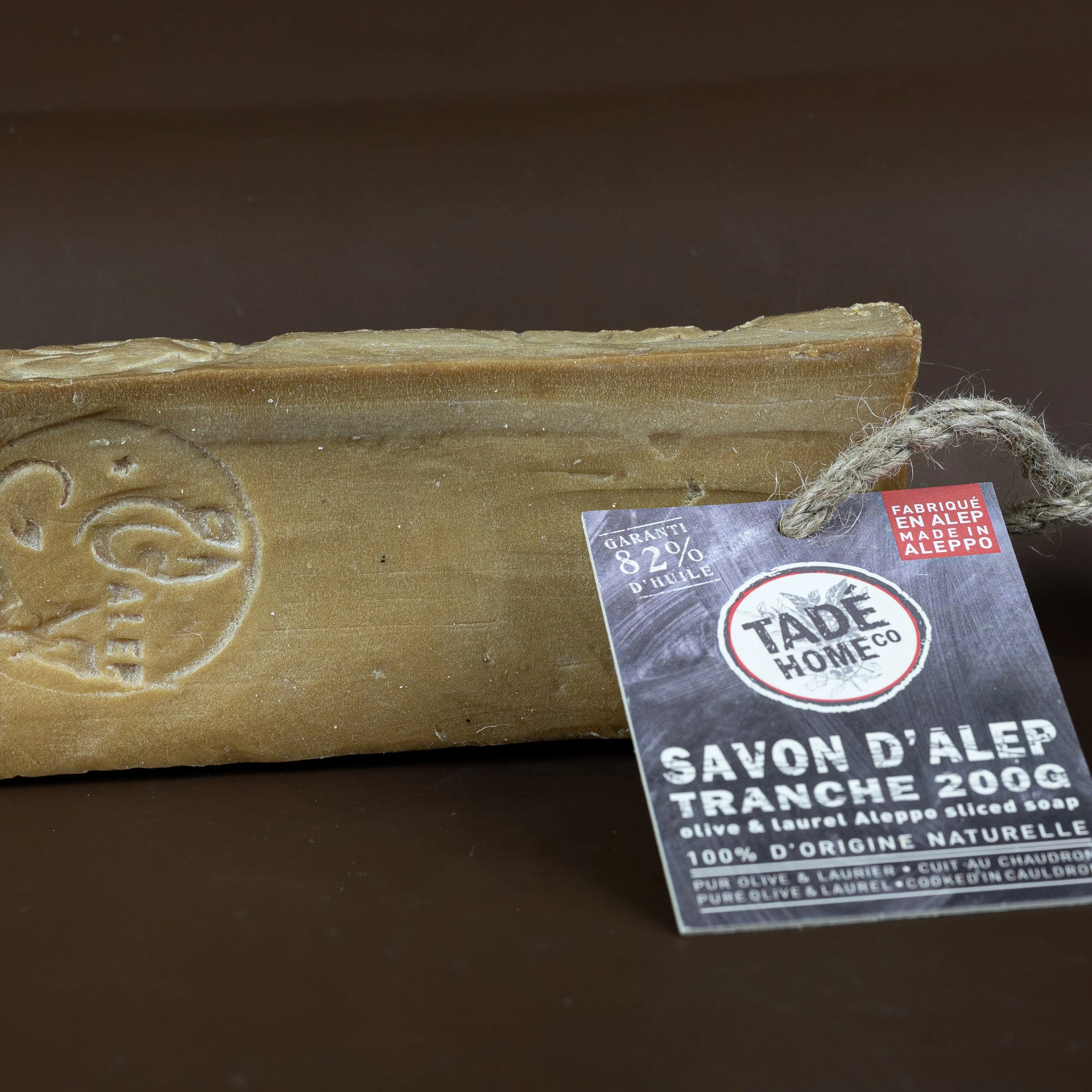TADÉ PAYS DU LEVANT Aleppo Soap Slice on a Rope | for all skin types | 200G French Soaps UK
