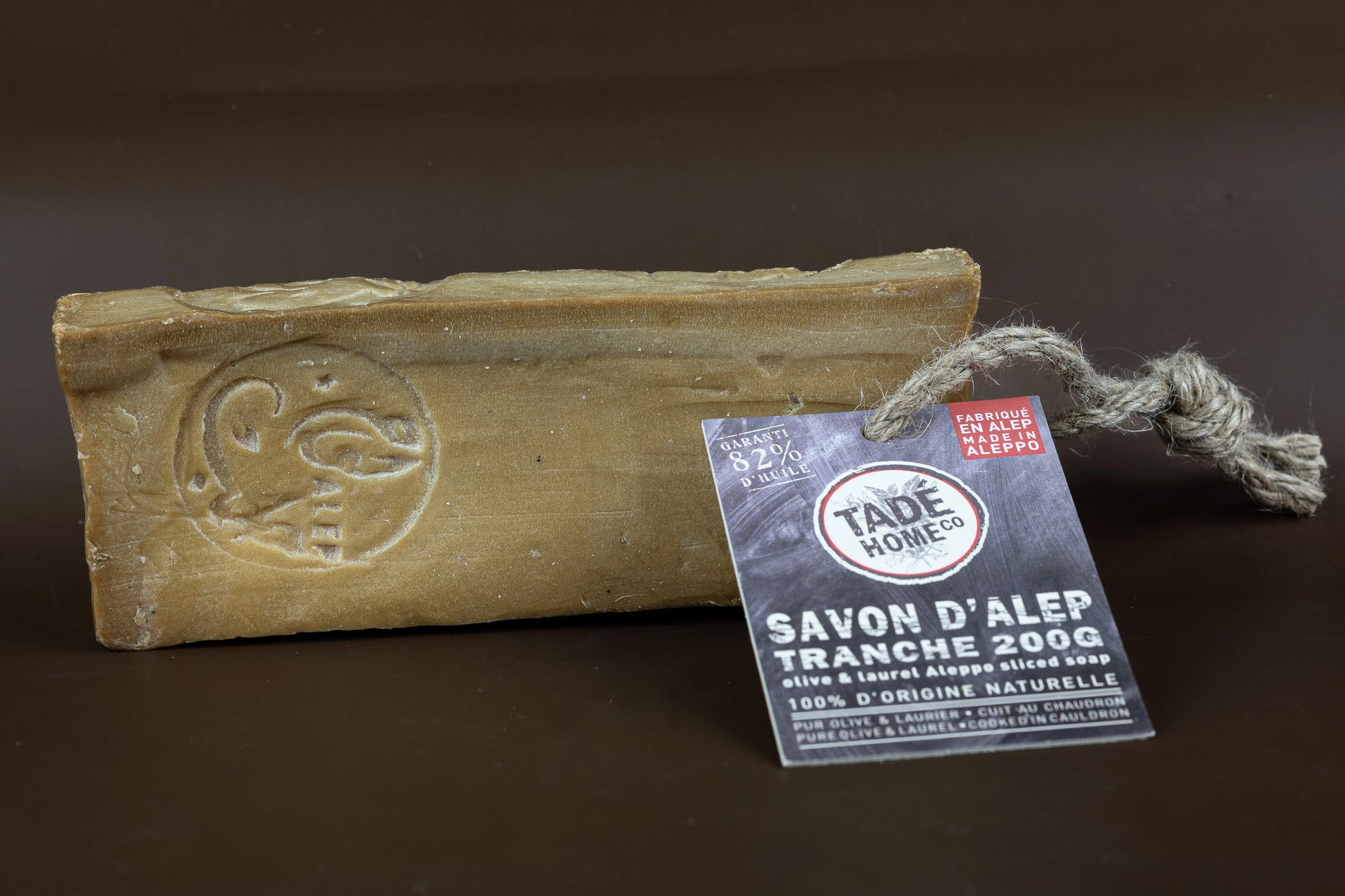 TADÉ PAYS DU LEVANT Aleppo Soap Slice on a Rope | for all skin types | 200G French Soaps UK