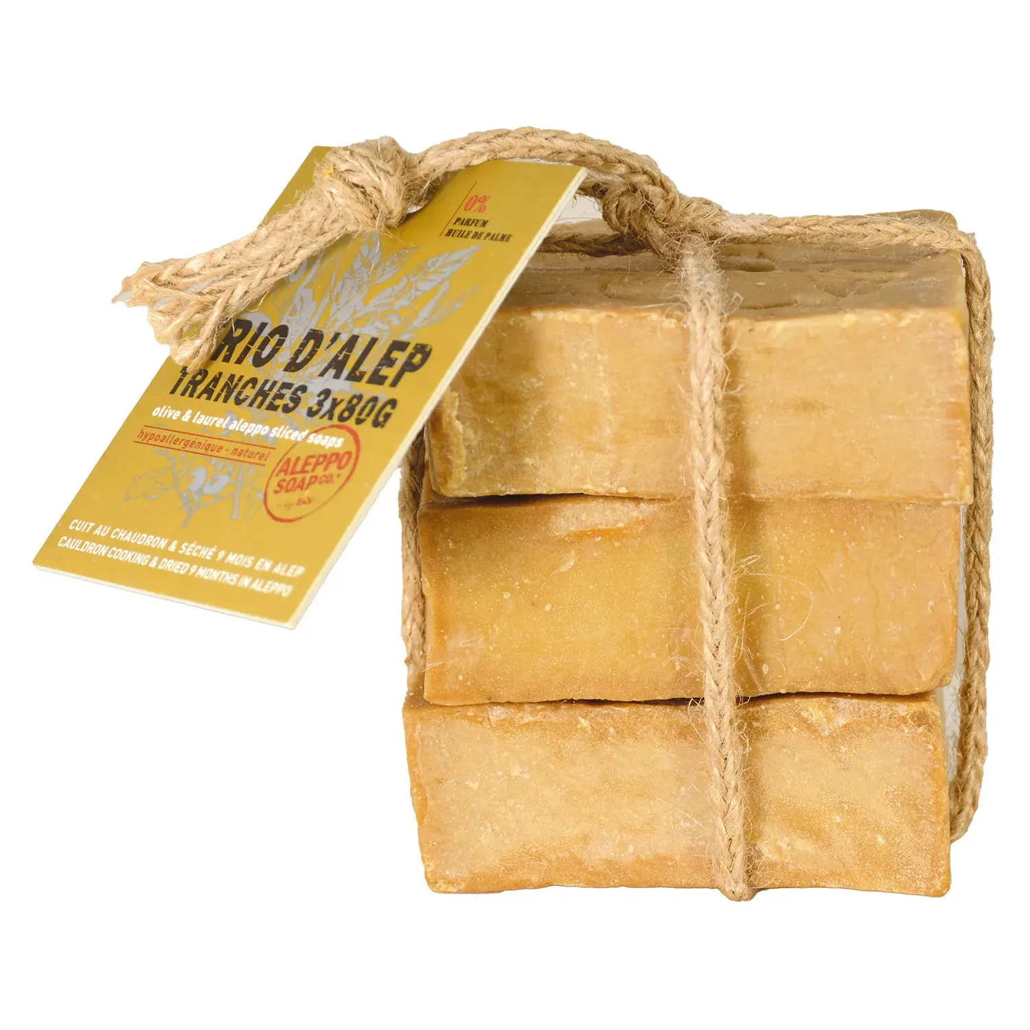 TADÉ PAYS DU LEVANT Aleppo Soap Slices | for all skin types | 3 x 80g French Soaps UK