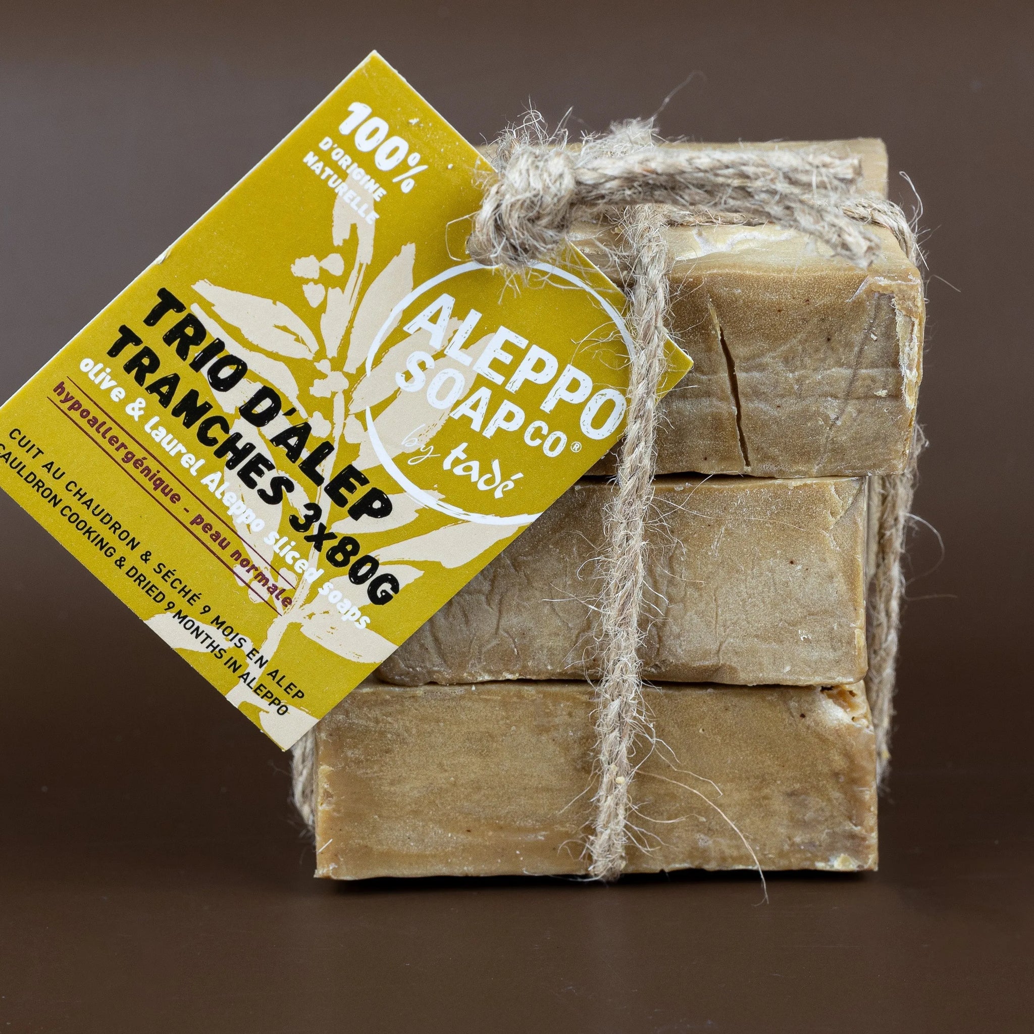 TADÉ PAYS DU LEVANT Aleppo Soap Slices | for all skin types | 3 x 80g French Soaps UK