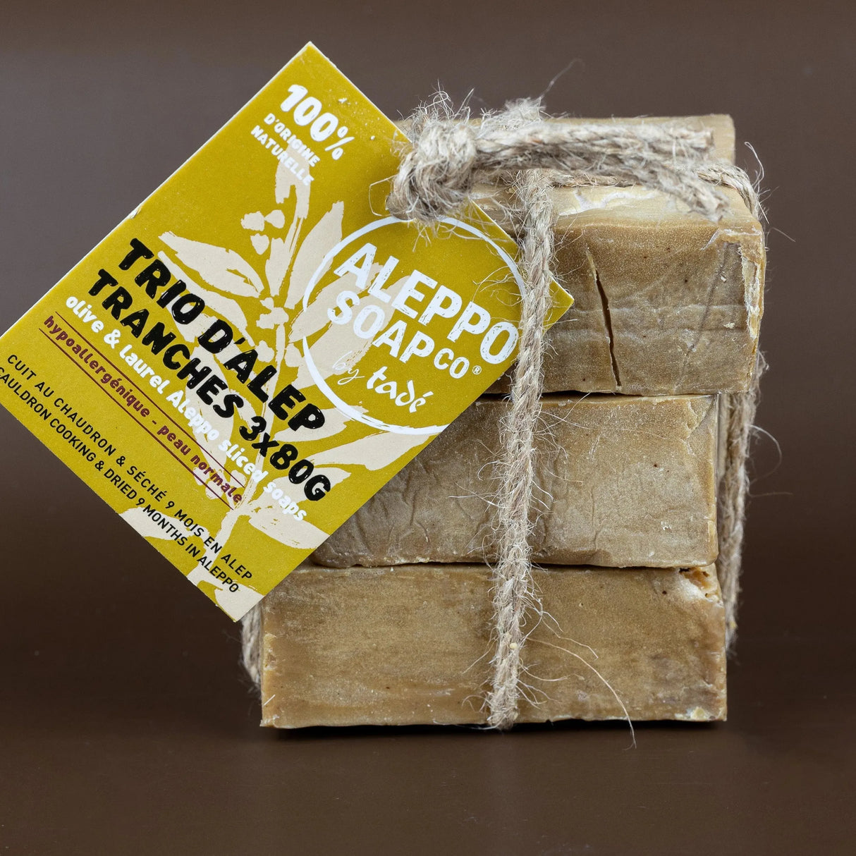 TADÉ PAYS DU LEVANT Aleppo Soap Slices | for all skin types | 3 x 80g French Soaps UK