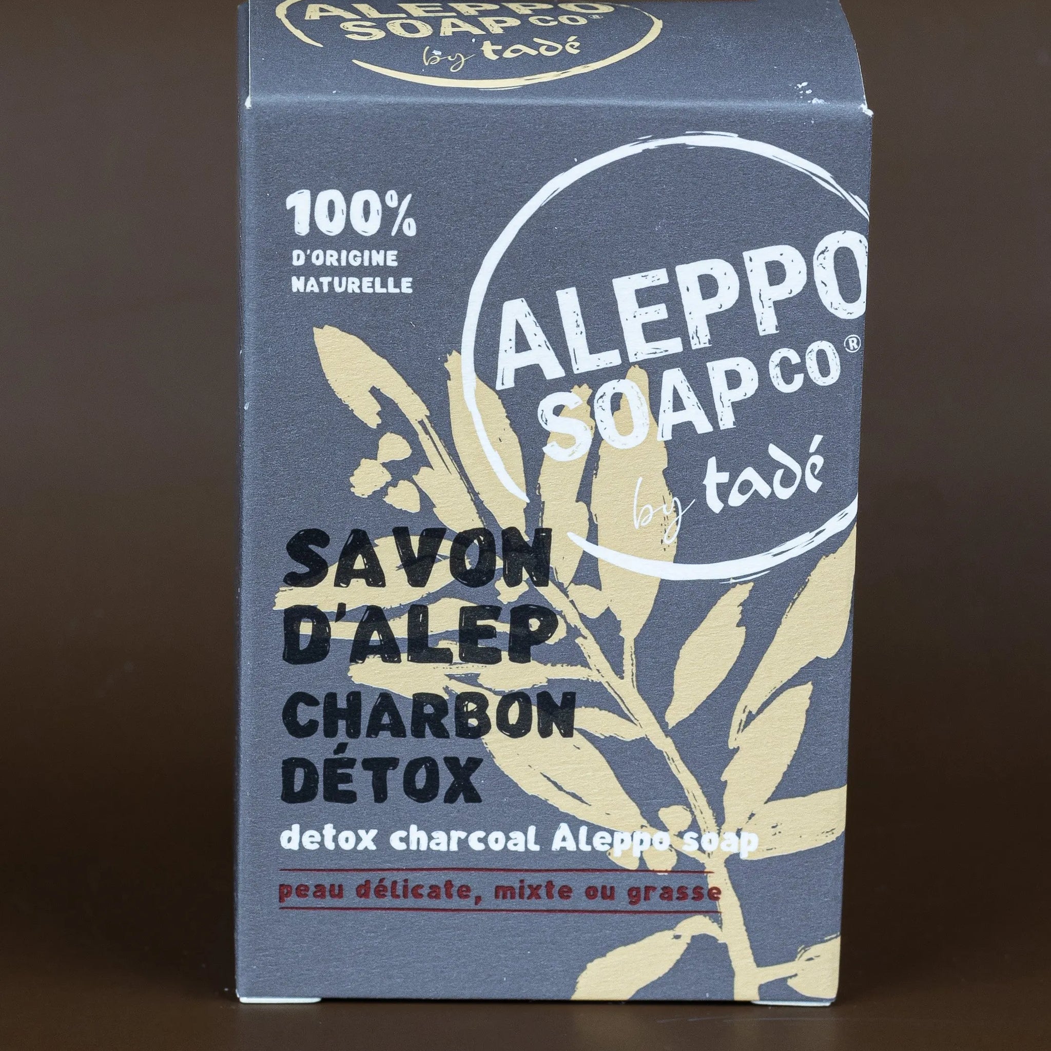 TADÉ PAYS DU LEVANT Aleppo Soap with Charcoal, for Combination & Oily Skin  | 150g French Soaps UK