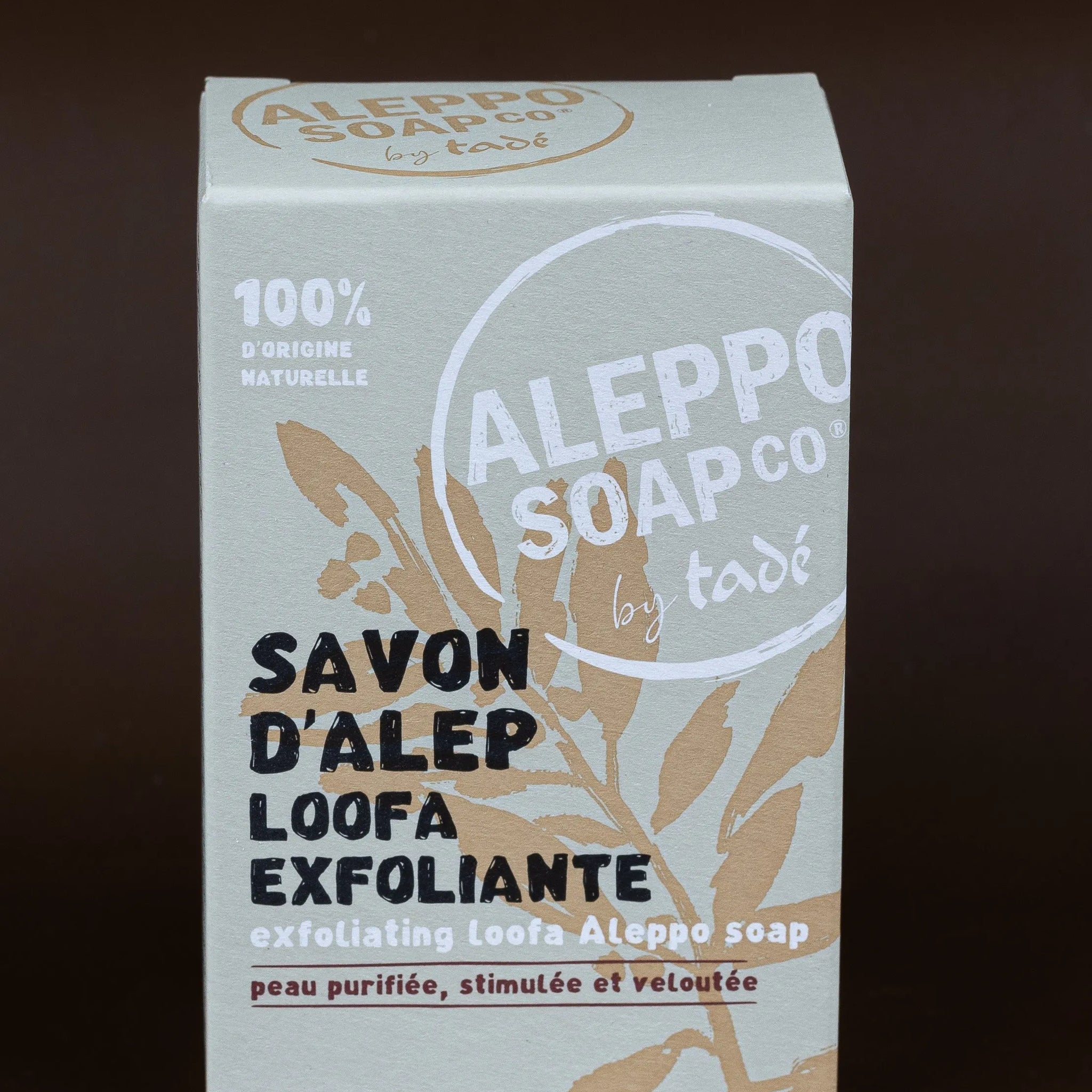 TADÉ PAYS DU LEVANT Aleppo Soap with Natural Loofah Fibres – Exfoliating Olive & Bay Oil Bar |100 g French Soaps UK