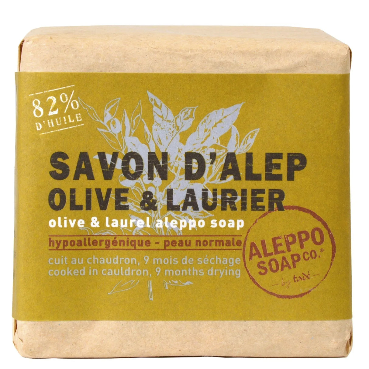 TADÉ PAYS DU LEVANT Aleppo Soap with Olive and Laurel Oils | for Normal Skin | 200g French Soaps UK