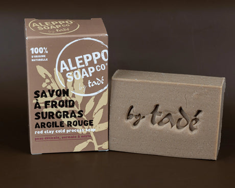 TADÉ PAYS DU LEVANT Aleppo Soap with Red Clay, for Fragile, Normal and Combination Skin | 150g French Soaps UK
