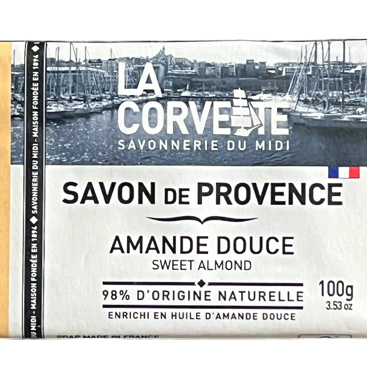 LA CORVETTE Almond, Savon de Provence, 100g French Soaps UK