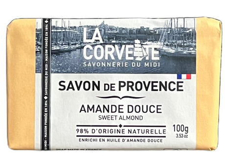 LA CORVETTE Almond, Savon de Provence, 100g French Soaps UK