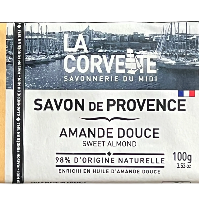 LA CORVETTE Almond, Savon de Provence, 100g French Soaps UK