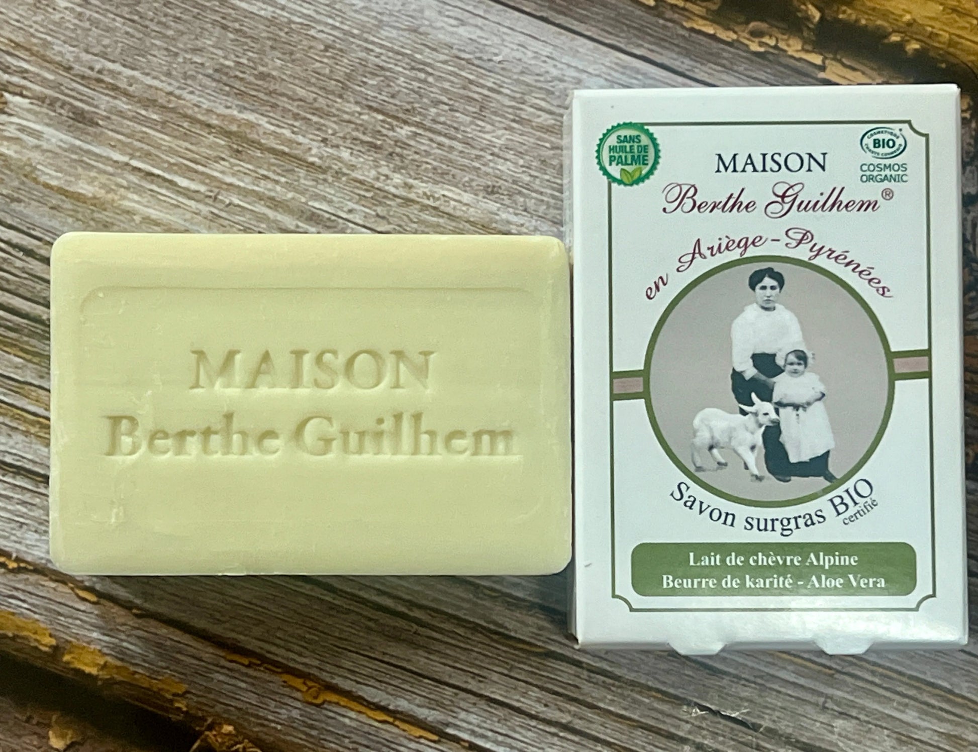 MAISON BERTHE GUILHEM Aloe Vera & Shea Butter  | Organic Alpine Goat's Milk | 100g French Soaps UK