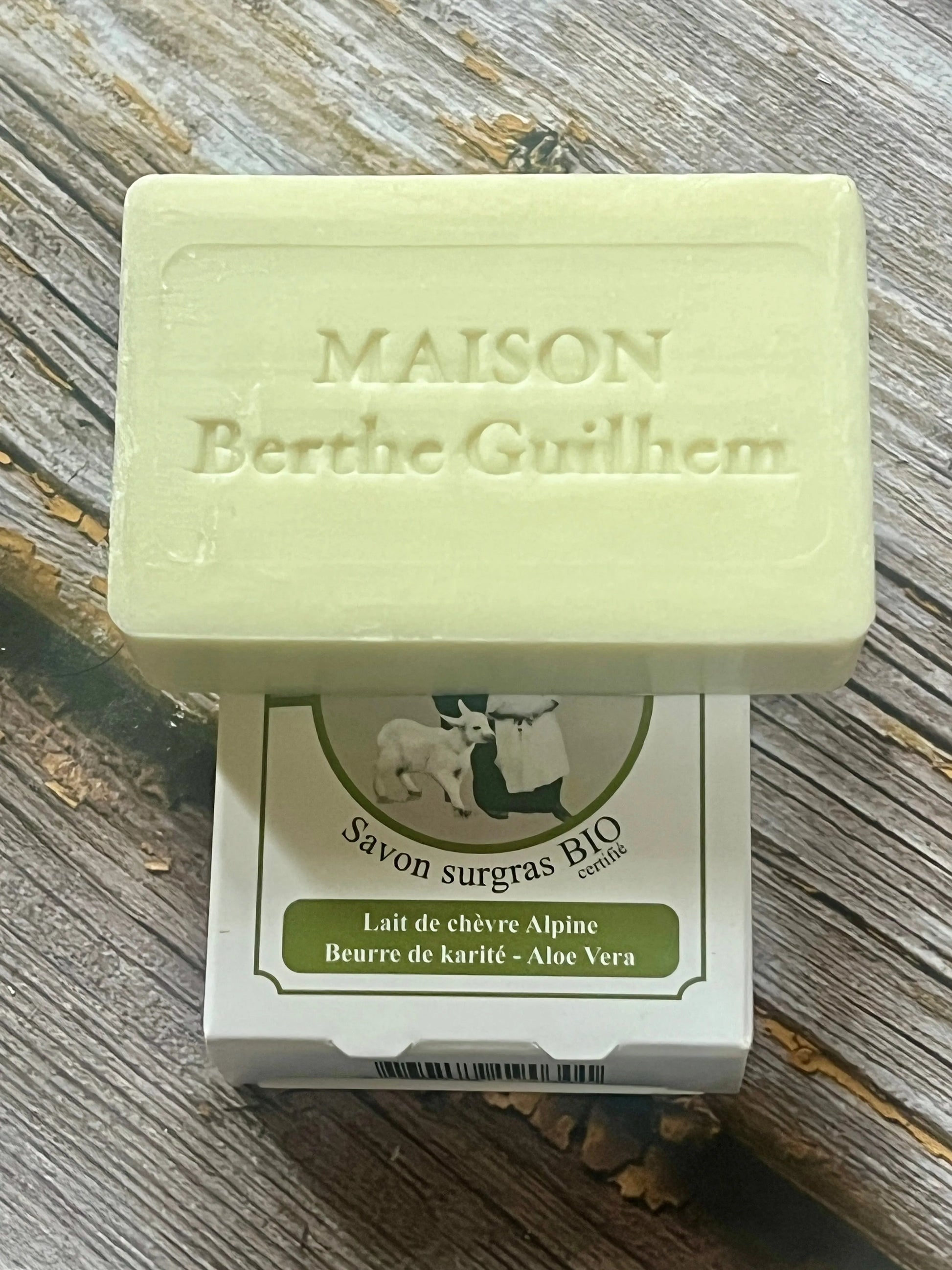 MAISON BERTHE GUILHEM Aloe Vera & Shea Butter  | Organic Alpine Goat's Milk | 100g French Soaps UK