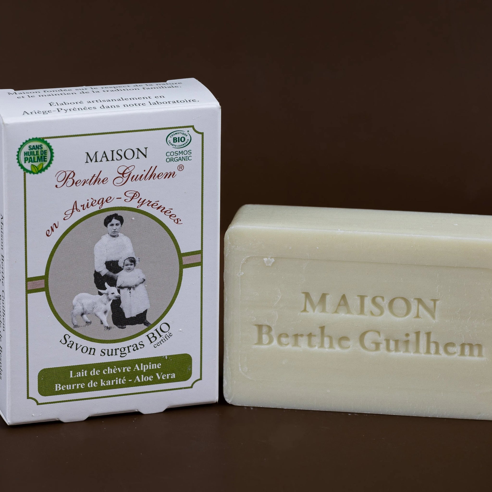 MAISON BERTHE GUILHEM Aloe Vera & Shea Butter  | Organic Alpine Goat's Milk | 100g French Soaps UK