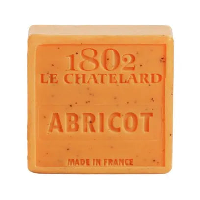 LE CHATELARD 1802 Apricot Exfoliating Marseille Soap, 72% Coconut, Olive and Almond Oil, 100g |  PALM FREE French Soaps UK