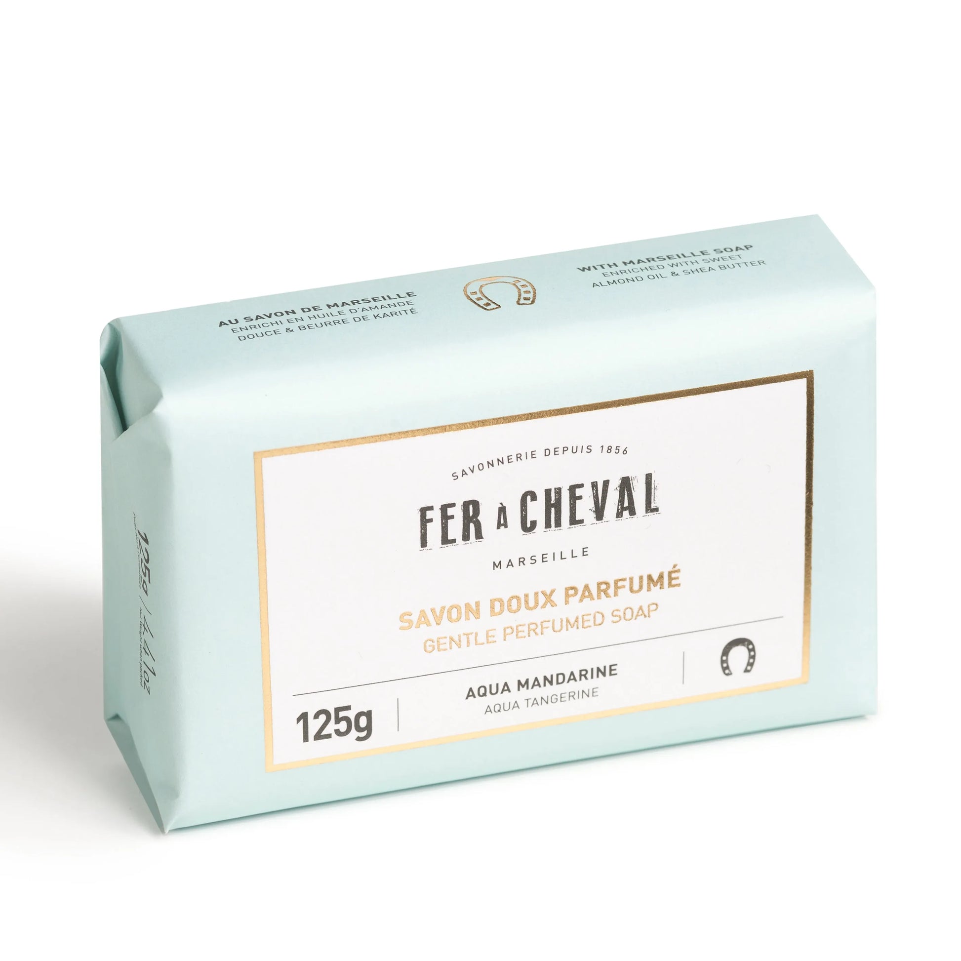 FER A CHEVAL Aqua Manderine, Extra Gentle Fragranced Marseille Soap |125g French Soaps UK