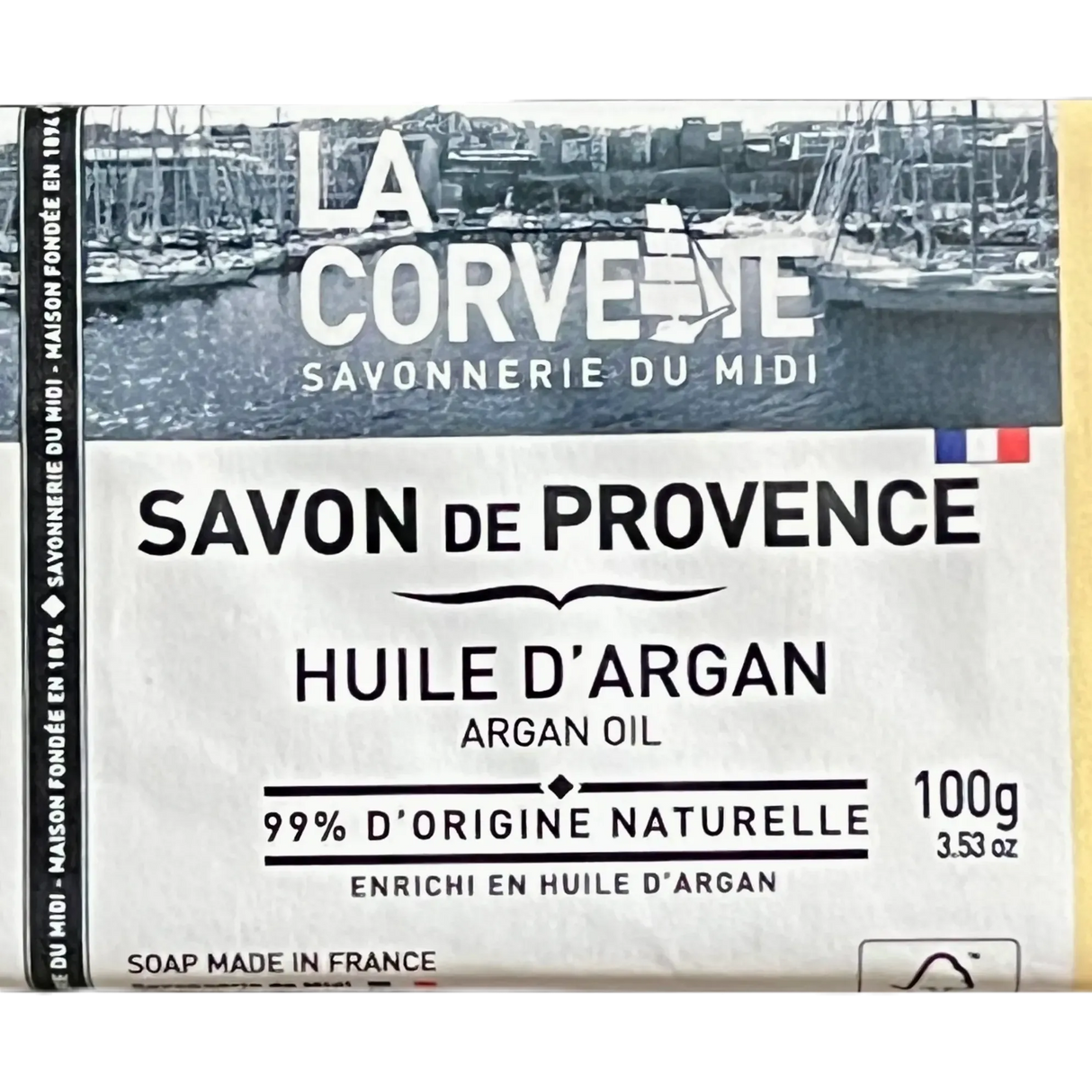 LA CORVETTE Argan enriched, Savon de Provence, 100g French Soaps UK