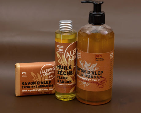 TADÉ PAYS DU LEVANT Argan Flower Aleppo Liquid Soap, 12% Laurel Oil enriched with Argan Oil, for Normal, Delicate or Fragile Skin | 500ml French Soaps UK