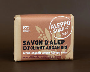 TADÉ PAYS DU LEVANT Argan Flower Exfoliating Aleppo Soap with Argan Oil and Apricot Powder | 100g French Soaps UK