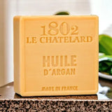 LE CHATELARD 1802 Argan Oil enriched Marseille Soap, 72% Coconut, Olive and Almond Oil, 100g |  PALM FREE French Soaps UK