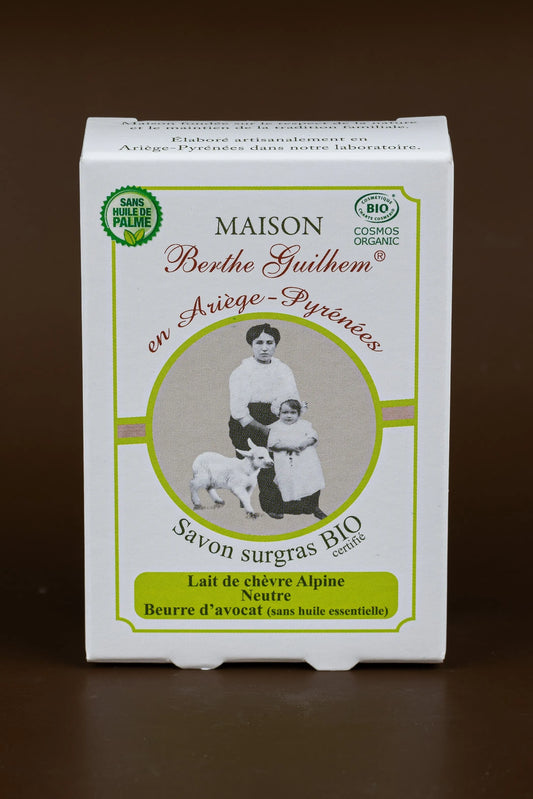 MAISON BERTHE GUILHEM Avocado Butter | Organic Alpine Goat's Milk | 100g French Soaps UK