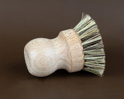 EDDINGTONS Beechwood Pot Brush with Natural Plant Fibre Bristles French Soaps UK