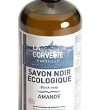 LA CORVETTE Black Liquid Soap, Almond & Linseed Oil | 1L French Soaps UK