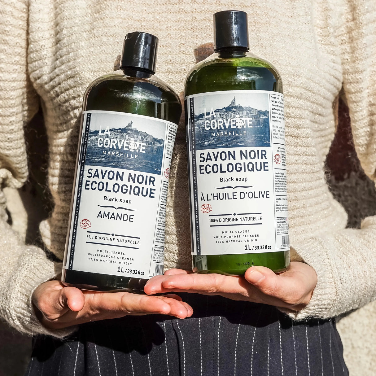 LA CORVETTE Black Liquid Soap, Almond & Linseed Oil | 1L French Soaps UK