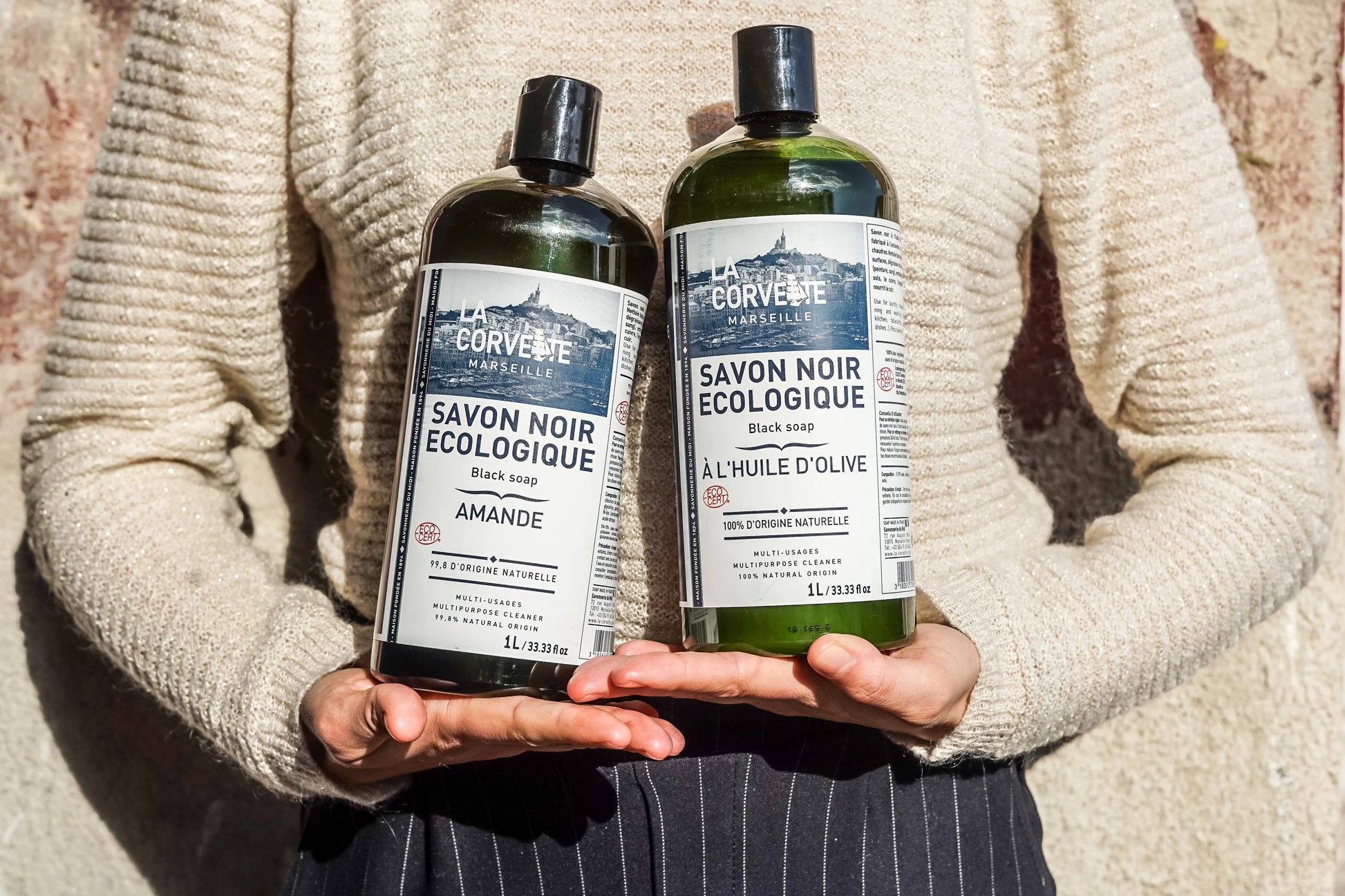 LA CORVETTE Black Liquid Soap, Almond & Linseed Oil | 1L French Soaps UK